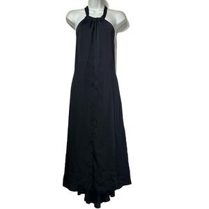 theory nayline navy blue sleeveless halter backless long dress Size 0